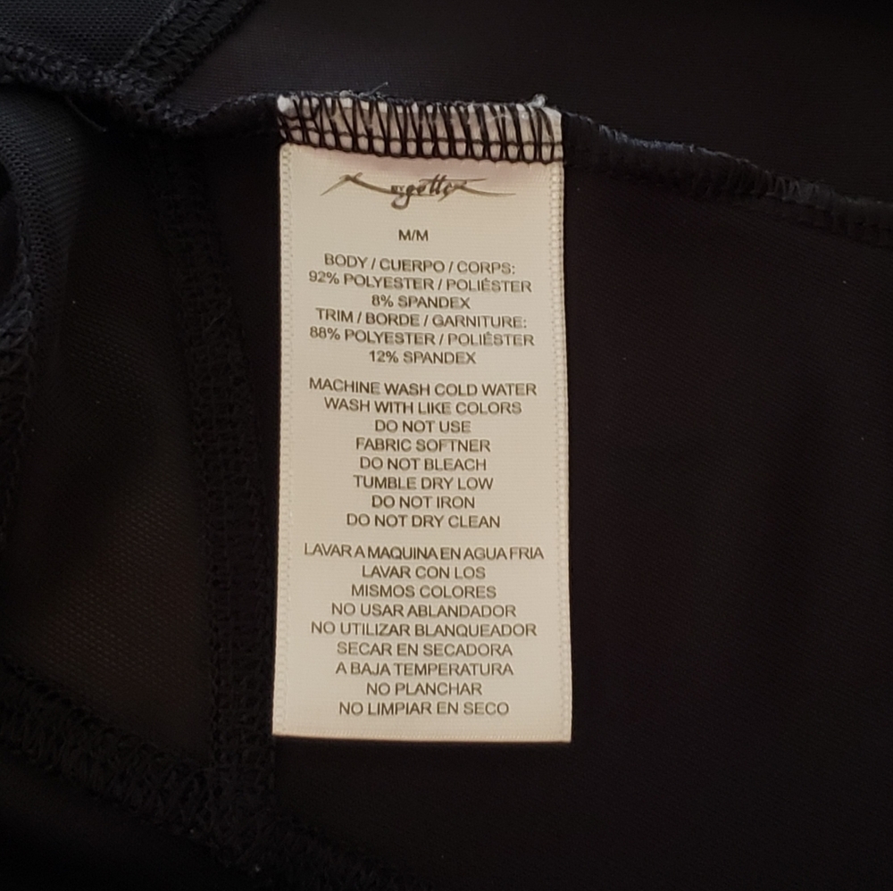 Gottex short sleeve black mesh tee top Medium - Picture 6 of 8